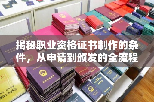 丹寨揭秘职业资格证书制作的条件，从申请到颁发的全流程解析