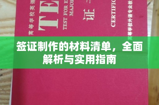 丹寨签证制作的材料清单，全面解析与实用指南